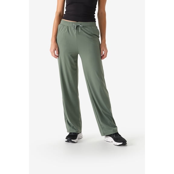 Fieldsheer Everyday Athletic Pant for Women, Nylon with 30% Spandex, Zippered Back Pocket, Elastic Draw Cord Waist, Sage