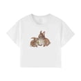 thumbnail image 3 of Graphic Tees for Women Fashion Graphic Print Crop Tee for Daily Casual Wear Women's Short Sleeve Shirt Stylish Streetwear Top White XL, 3 of 3