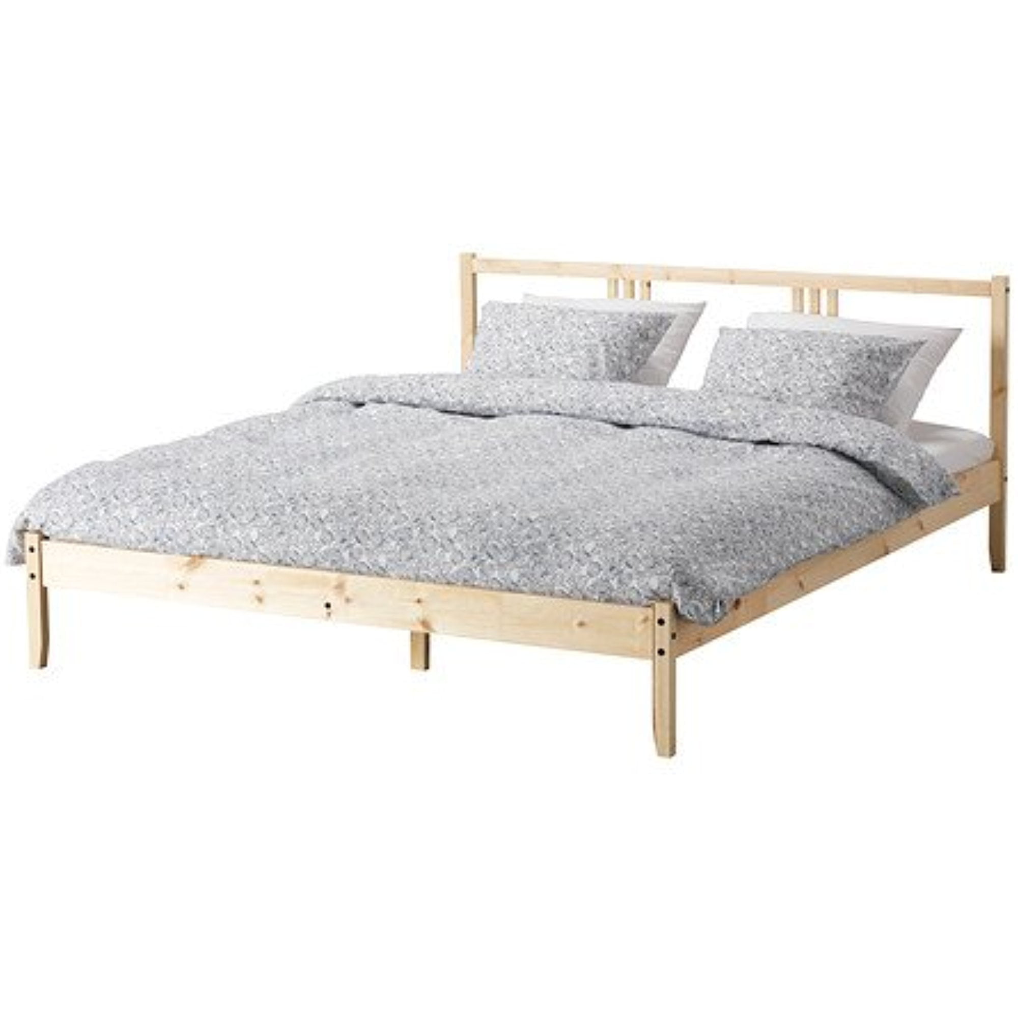 Ikea Full Size Bed Frame Solid Wood, White Wooden Bed Frame King Size Ikea