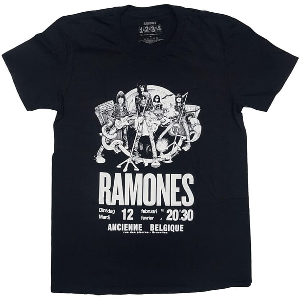 Ramones - Camiseta Belgique para Adultos Unisex (Negro)