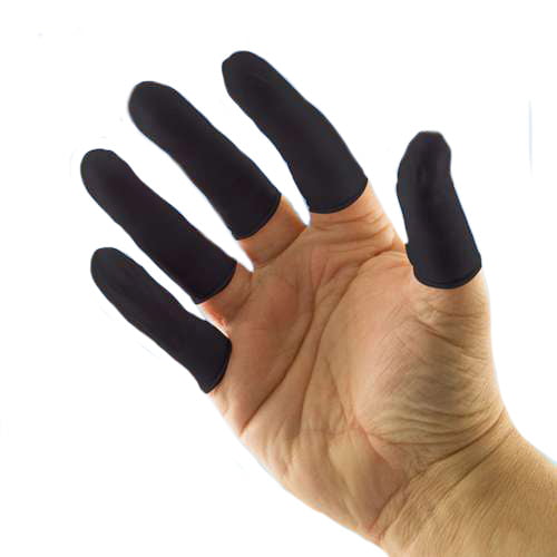 Finger Cots ESD Safe anti static watchmaker Heavy duty Black all sizes 