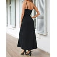 thumbnail image 3 of Mawalde Women Summer Maxi Dress Vacation Floral Spaghetti Strap Spring Casual Boho Split Beach Long Flowy Sundress Black XXL, 3 of 4