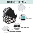thumbnail image 4 of Black and White Checkered Backpack for School,Cute School Bag,Schoolbag with Adjustable Shoulder Straps & Padded Back,15.3"x11"x7.1".﻿, 4 of 6