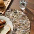 thumbnail image 3 of Brown Beige Stones Round 13 Inch Placemats Set of 2, Farmhouse Stones Modern Art HeatResistant Non Slip Place Mats for Dining Table, Wipeable Braided Kitchen Table Mats for Housewarming, 3 of 9