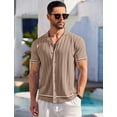 thumbnail image 5 of COOFANDY Mens Knit Button Up Shirts Short Sleeve Button Up Men Casual Summer Beach Shirt, 5 of 6