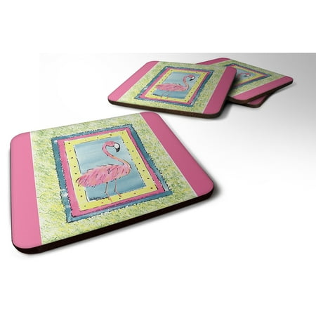- Set of 4 Flamingo Foam Coasters