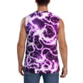 thumbnail image 4 of Lsque Blue Lightning Print Men's Cotton Blend Sleeveless Muscle Shirts (S-3XL)- Moisture Wicking, Odor Protection, UPF 30+,Small, 4 of 8