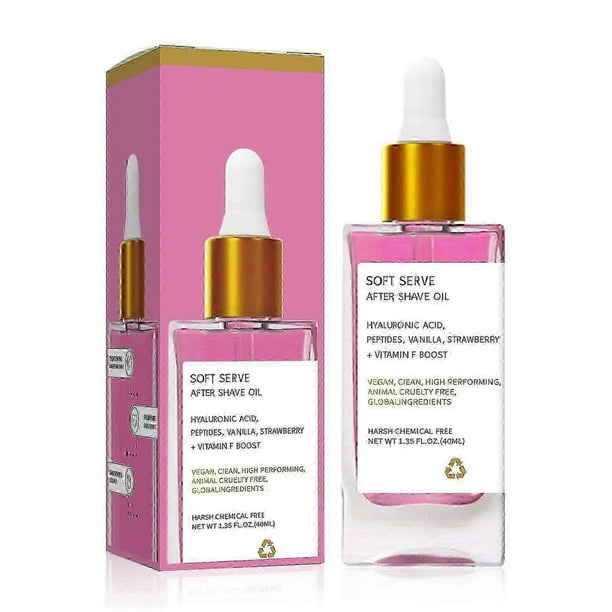 Strawberry Vanilla After Shave Oil for Smooth Skin, Soft Serve After Shave Oil, Prevent Ingrown Hairs & Dryness