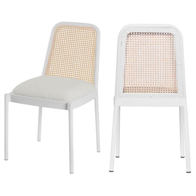 Meridian Furniture Atticus White Powder Coated Metal Dining Chair