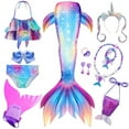 thumbnail image 1 of Queue de Sirène avec Maillot de Bain à Toile Simple, Bikini Princesse, Jeu de Rôle, Fille, 3 à 4 Ans-Qq, 1 of 3