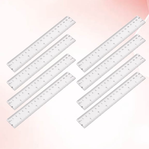 DECORNIJIA All Purpose Ruler Transparent 16Pcs 8.1In