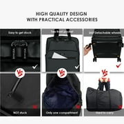 Verage Expandable Foldable Luggage Collapsible Rolling Travel Duffel Bag Lightweight Suitcase with Detachable Spinner Wheels(Black, 24 Inch Expands into 28 Inch)