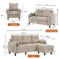 thumbnail image 2 of Soscana 4 Piece Sofa Set,Convertible Sectional Sofa Couch with Storage Ottoman and Storage Pockets, L Shaped 3 Seater+Reversible Ottoman+Loveseat+Accent Chair,Living Room Furniture Set for Apartment, 2 of 7