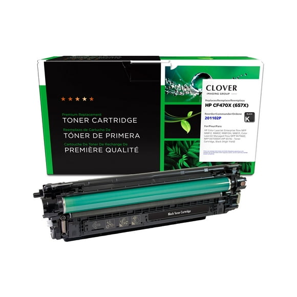 Clover Imaging Group - Haute Capacité - Noir - compatible - Boîte - Remanufacturée - Cartouche de toner (alternative pour : HP 657X, HP CF470X) - pour HP Color LaserJet Enterprise M681; Color LaserJet Managed Flow MFP E67560, MFP M681