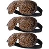 SMUG 100% Blackout Deep Sleep Mask, Adult, Contoured 3D Lash Protector, Animal Print, 3 Pack