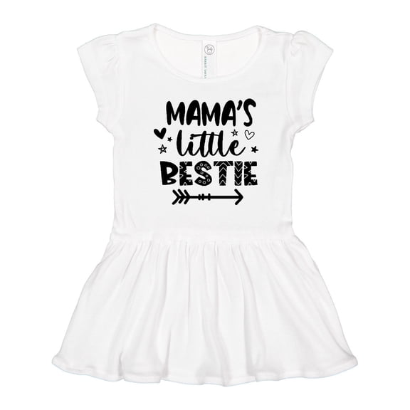 Inktastic Mama's Little Bestie with Arrow and Hearts Girls Toddler Dress
