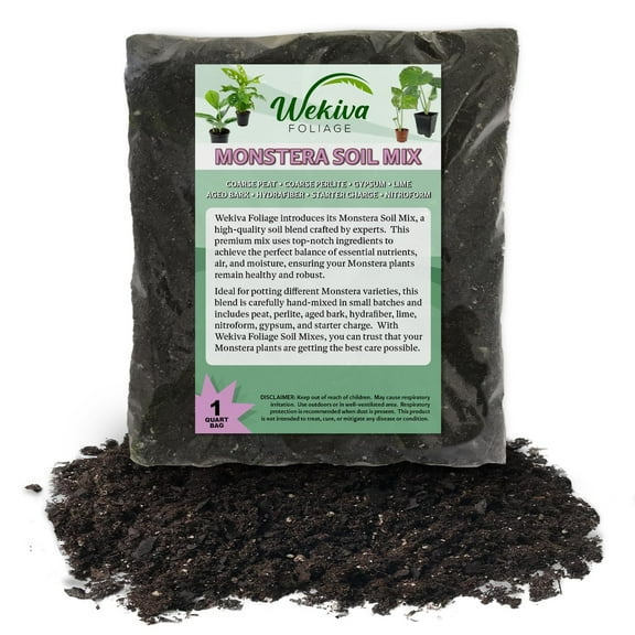 Monstera Growing Soil Mix  1 Quart - Custom Soil Blend  Potting Mix for Monstera Plants  Specially Developed by and for Professional Nursery Growers - Nutrient-Rich Formula