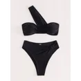 thumbnail image 5 of Conjunto de Bikinis plateados con estampado de piel de serpiente para mujer, traje de baño Sexy de 3 piezas con cubierta de malla brillante, traje de baño de cintura alta para playa, 2024, 5 of 5