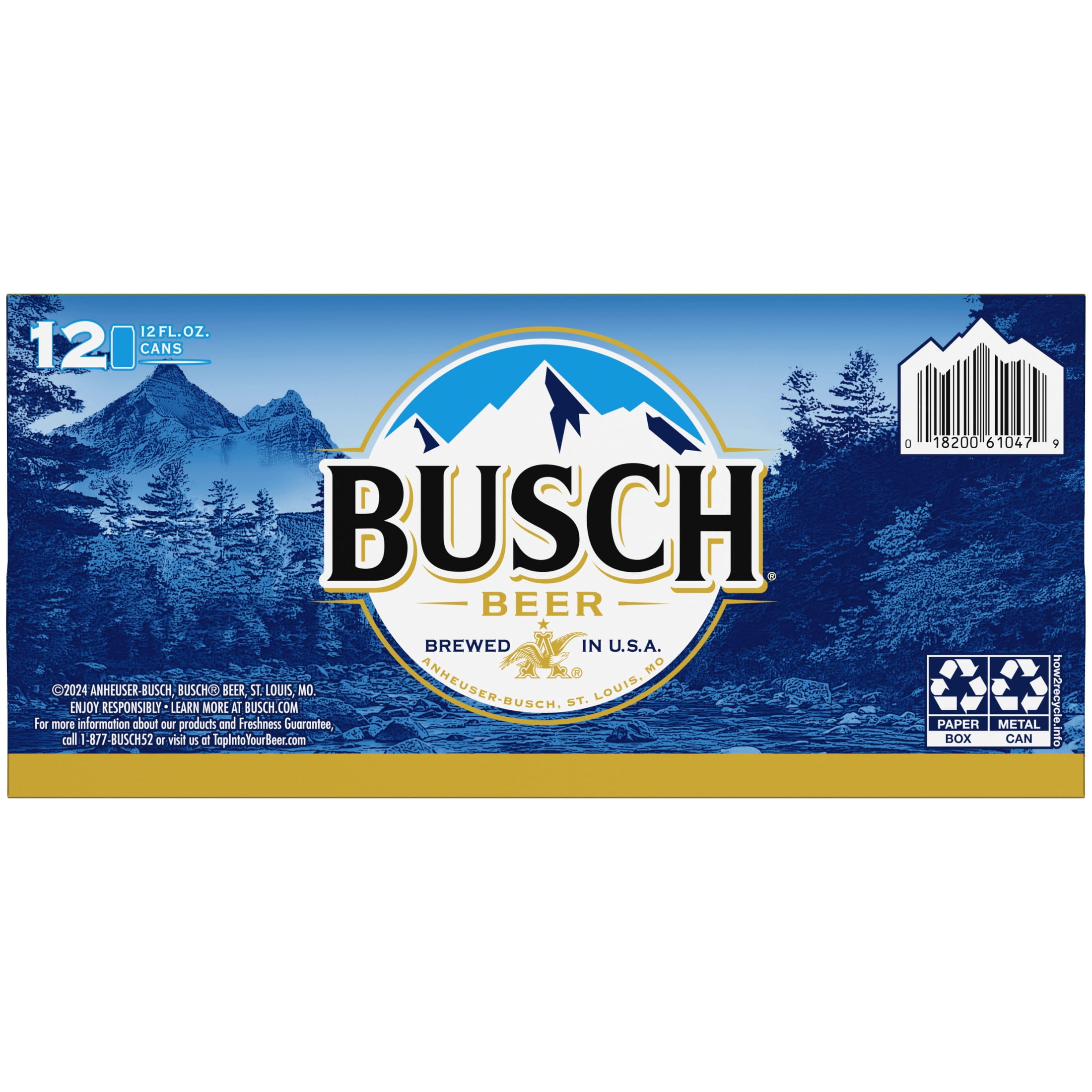 Busch American Lager Beer 12 pack 12 fl oz Aluminum Cans 4.3% ABV