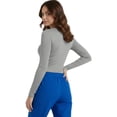 thumbnail image 4 of HeedFit Women’s Long Sleeve Underscrub Tee, Soft Stretch Breathable, 2-Pack m, Heather Gray, 4 of 5