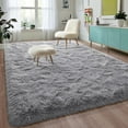 thumbnail image 2 of Homore Cute Fluffy Velvet Carpet Soft Washable Area Rugs for Bedroom/ Living Room Decoration,9'x12',Gray, 2 of 8