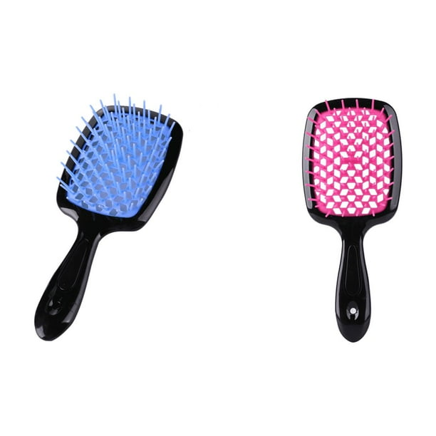 Peine Con Cojín Aire Dientes Anchos Cepillo para El Salón Masaje Del Cuero Cabelludo ( ) Y Azul