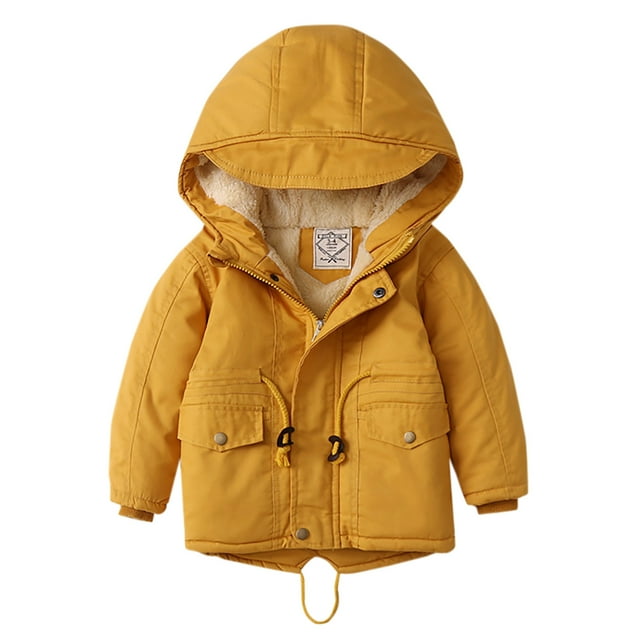 Abrigo De Invierno Para Niños Pequeños Niños Niños Niñas Prendas De Abrigo Chaquetas Con Capucha De Lana Gruesa Sudadera Con Cremallera Odeerbi LM103-4541
