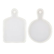HGYCPP 2 Pcs Handle Tray Epoxy Resin Mold Coaster Cup Mat Silicone Mould DIY Crafts Home Decorations Ornaments Casting Tools