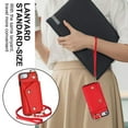 thumbnail image 3 of Crossbody for iPhone 7 / 8 / SE 2022 & 2020 Phone Case for Women, Wallet Case with Credit Card Holder Shoulder Strap & Wrist Lanyard Shockproof Purse Back Flip 360 Ring Holder Kickstand Case,Red, 3 of 9