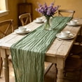 thumbnail image 7 of Table Runner Voile Pleated Wrinkle Gauze Sheer Bohemian Table Flag for Wedding Party Dessert Table Home Decor 35x71 Inches Multicolor by Xuniizn, 7 of 7