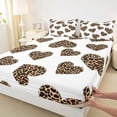 thumbnail image 3 of Feelyou Romantic Love Heart Bed Sheets, Leopard Cheetah Print King Sheets, 4 Pieces, 3 of 7