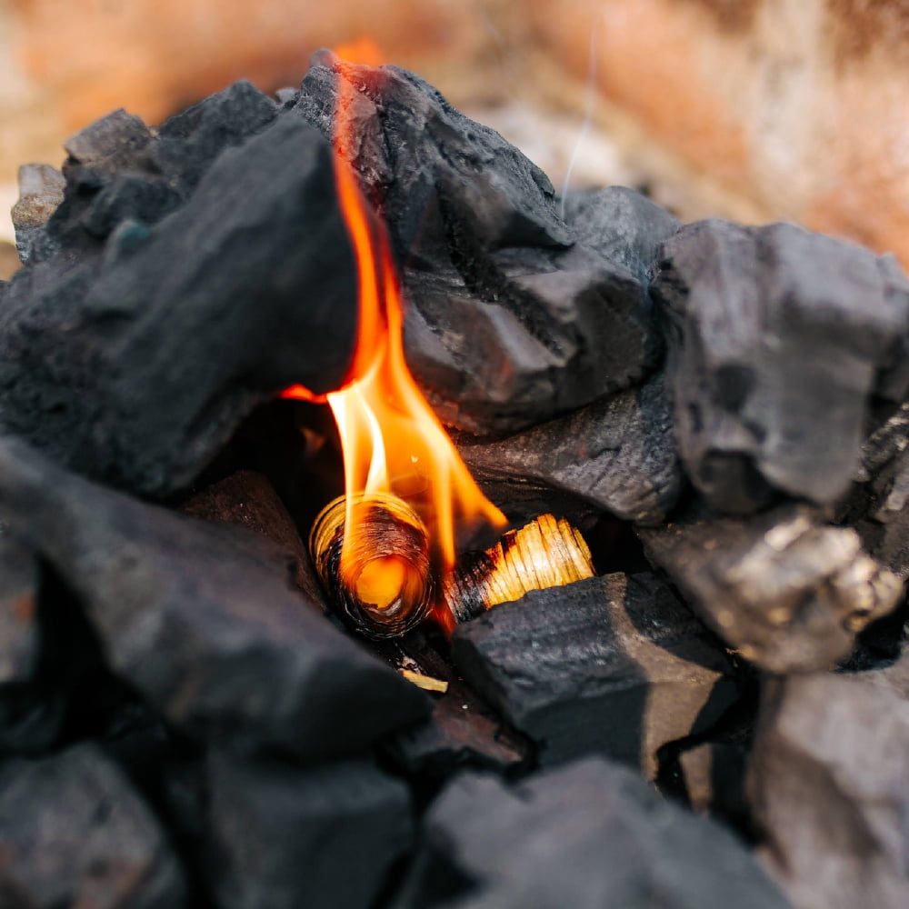 FOGO Premium Hardwood Lump Charcoal, Natural Large Sized Lump Charcoal, 17.6 Pound Bag and FOGO Fogostarters Natural Fire Starters, 30 Count Box, Bundle