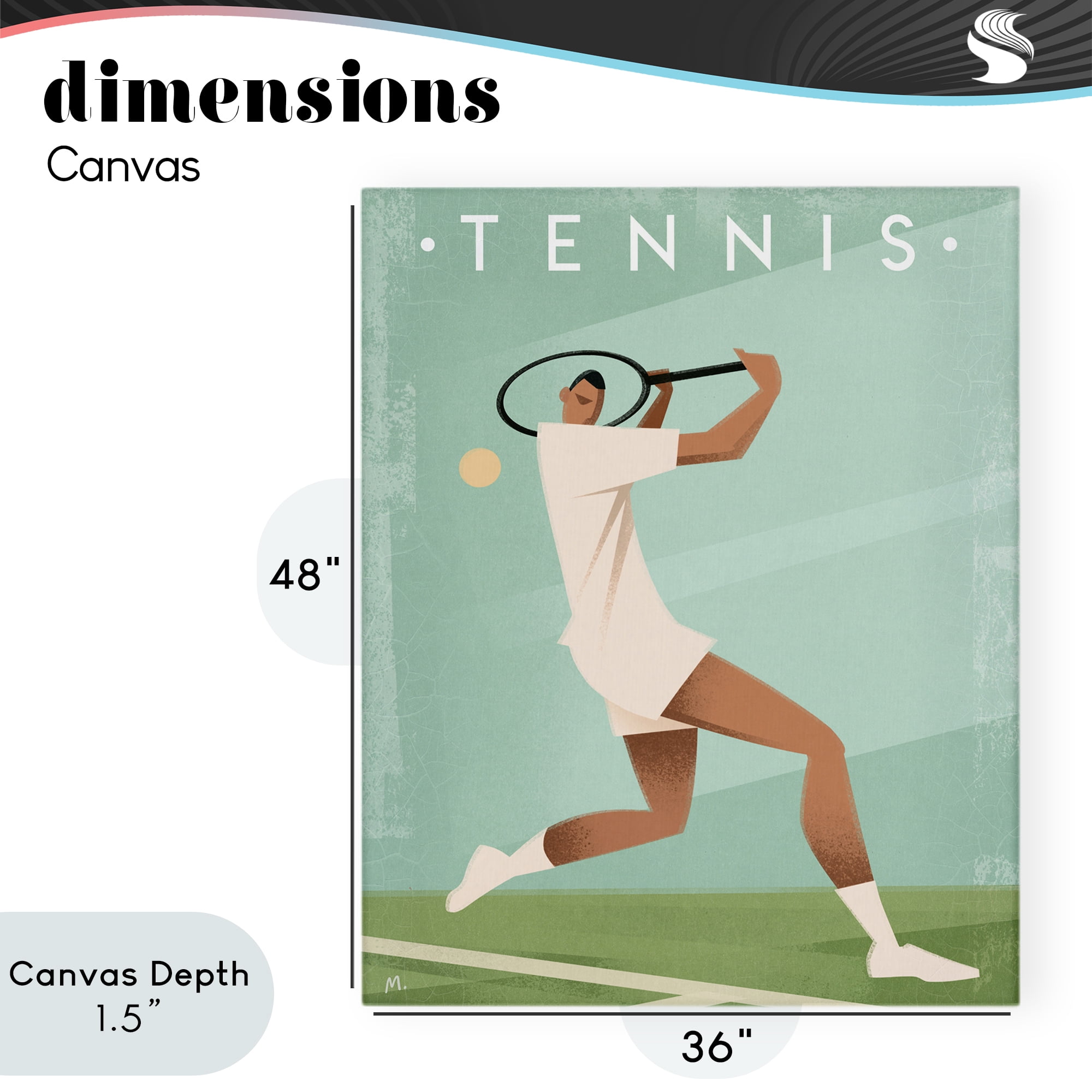Stupell Industries Vintage Tennis Swing Canvas Wall Art, design by Martin Wickstrom