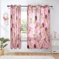 thumbnail image 5 of 2 Panels Set Blackout Curtains Thermal Insulated Sun Protection Room Darkening Drapes for Bedroom Ice Cream Cones Pattern, 5 of 6