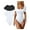 Black.White, variant on OQQ Women's 2 Piece Bodysuits Sexy Ribbed One Piece Square Neck Short Sleeve Bodysuits