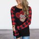 thumbnail image 5 of ICHUANYI Clearance Women's Loose Fashion Plaid Christmas Stitching O-Collar Long-sleeved Tops Blouse(Black, L) ICHUANYI WER2023081503271, 5 of 9