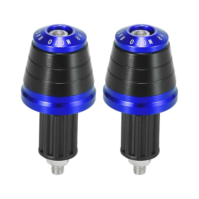 Unique Bargains 2pcs Titanium Tone Universal 17mm Hand Grips Handlebar End Caps Plug Replacement for Motorcycle