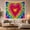 Heart Tie Dye, variant on Pink Heart in Psychedelic Spiral with Rainbow Tie-Dye, Energetic Boho for Wall Art Lovers, Abstract Decor Piece, Housewarming Gift, Tapestry Wall Hanging for Bedroom and Living Room