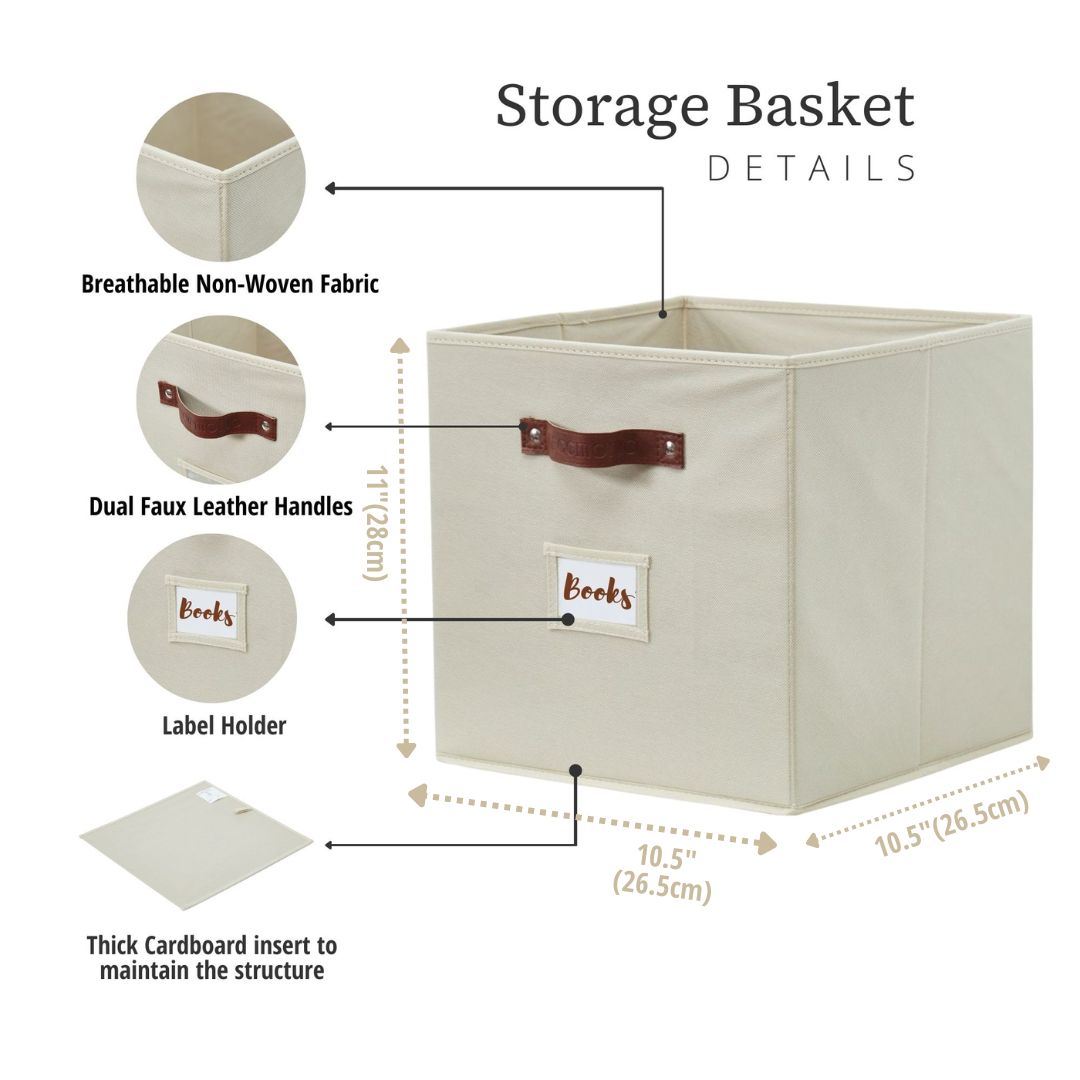 DECOMOMO Fabric Storage Bin, Set of 6 Cube Organizers photo 2