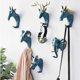thumbnail image 5 of Gancho de pared Gancho para abrigos de resina animal autoadhesivo, gancho para toallas Gancho para puerta montado en la pared Almacenamiento y almacenamiento de toallas, rinoceronte azul JM, 5 of 5