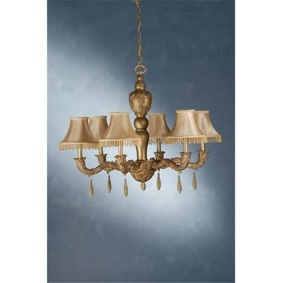 Meyda Tiffany - 69562 - Six Light Chandelier - Monticello - Satin Gold/Silver Wash-190pack