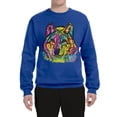 thumbnail image 3 of Colorful Majestic Neon Atric Wolf | Dean Russo Art Animal Lover Unisex Crewneck Sweatshirt, Royal, L, 3 of 5