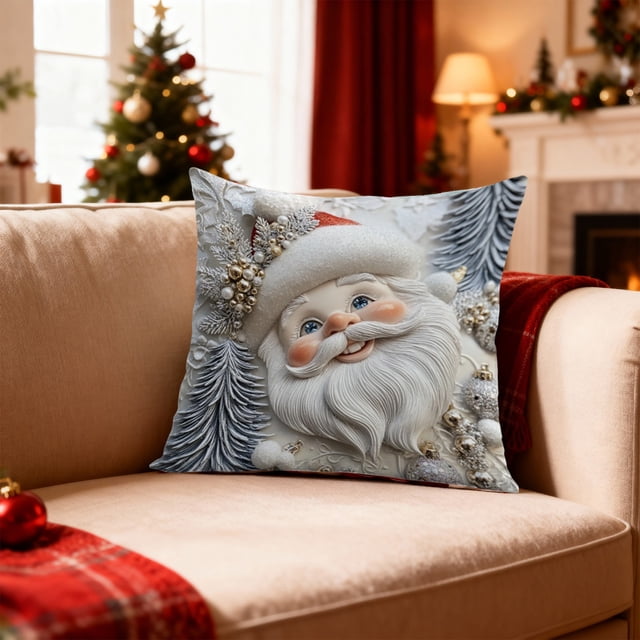 xihome Funda de cojn navideña de 45 x 45 cm, decoracin navideña, funda de cojn de polister para sof, decoracin para sala de estar