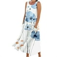 thumbnail image 1 of RKSTN Robes d'Été pour Femmes Décontractées Fluides Amples Grande Taille Robes avec Poches Mode Bohème à Imprimé Floral Sans Manches à Col Rond Robes Maxi, 1 of 5