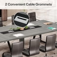 thumbnail image 6 of 8FT Large Conference Table For 10 People, Industrial Rectangular Meeting Table With Cable Management Grommets, Heavy Duty Sturdy Office Table For Home Office Studio Business Conference Room (Grey), 6 of 7