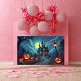 thumbnail image 5 of Gothic Design Halloween Banner with Scary Pumpkins Spooky Castle Backdrop Dark Atmosphere for Halloween Party Decoration, 5 of 5