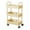 Yellow#0, variant on 3-Tier Rolling Storage Cart with Armrests Kitchen Organizer Bathroom Toiletries Cart or Living Room Snack Stand Plastic Utility Cart with Wheels for Home Office or Dorm