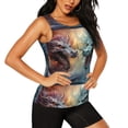 thumbnail image 2 of Balery White And Red Storm Dragon Camiseta sin mangas estampada ligera para mujer, tops de entrenamiento sin mangas, camisetas de yoga transpirables de secado rápido.-Medium, 2 of 7