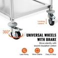 thumbnail image 5 of VEVOR Kitchen Utility Cart 3 Tiers Wire Rolling Cart 450LBS Capacity with 80mm Basket Curved Handle PP Liner 6 Hooks, 5 of 5