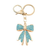 HUANLEDASH Women Rhinestone Bow Keychain Sparkling Bow Bag Charm Faux Crystal Key Chain Car Pendant Valentine Gift
